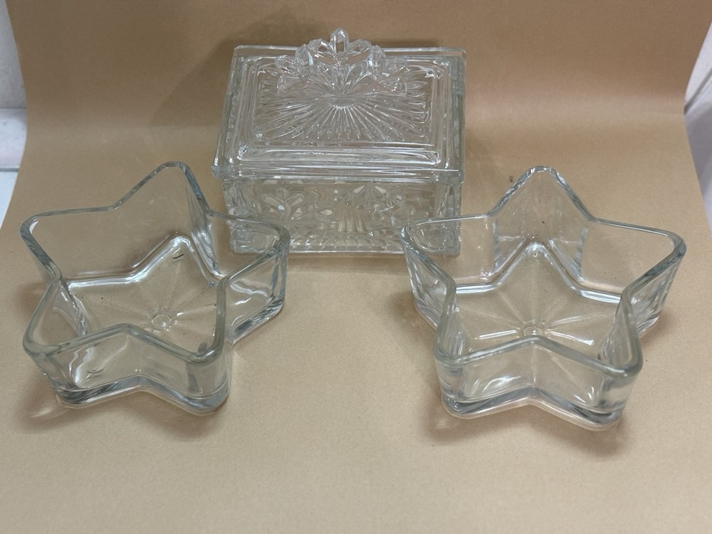 Candy Dishes thick clear glass
