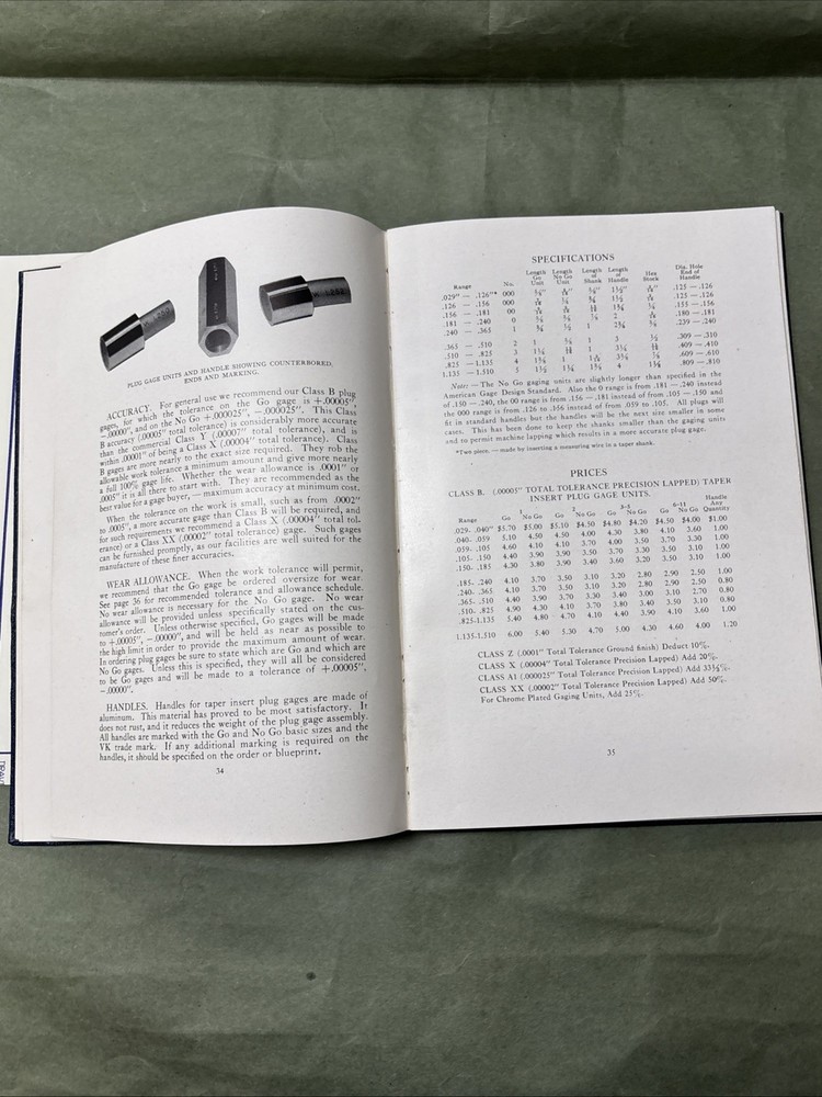 1945 VAN KEUREN PRECISION MEASURING TOOLS CATALOG AND HANDBOOK