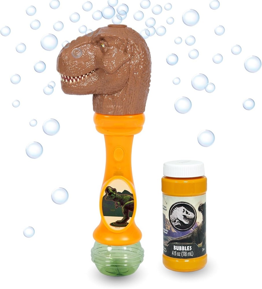 Dinosaur Light Up Bubble Wand with Sounds - Includes 4oz Bubble Solution