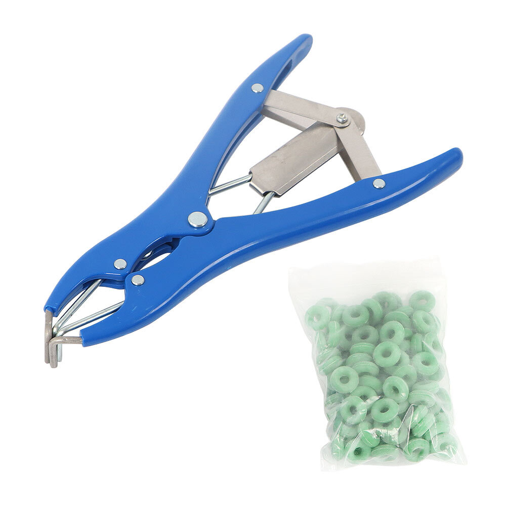 Elastrator Castration Plier With 100 Rubber Rings Applicator Castrator Ring