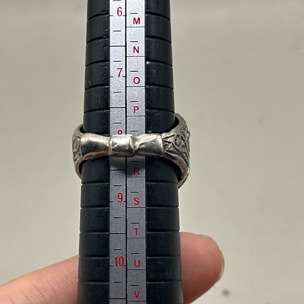 Ancient Near Eastern Style Silver Coated Ring With Stone Insert