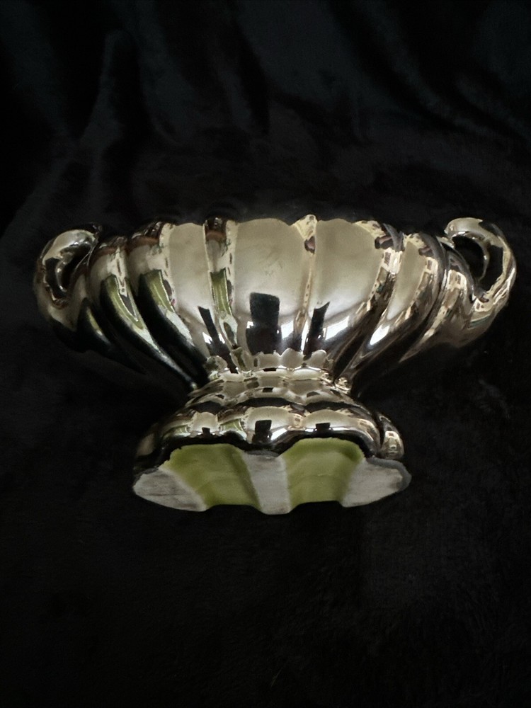 Silver Lustre Centerpiece Planter Silver yellow green