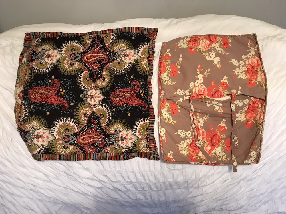 2 Pottery Barn Shams 1  Is Euro & 1 Is Regular, Both Reversible