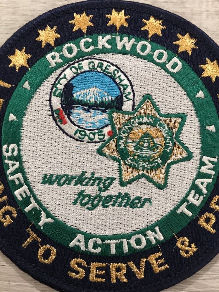 Rockwood Safety Action Team Patch Learning To Serve & Protect Gresham Oregon 4”