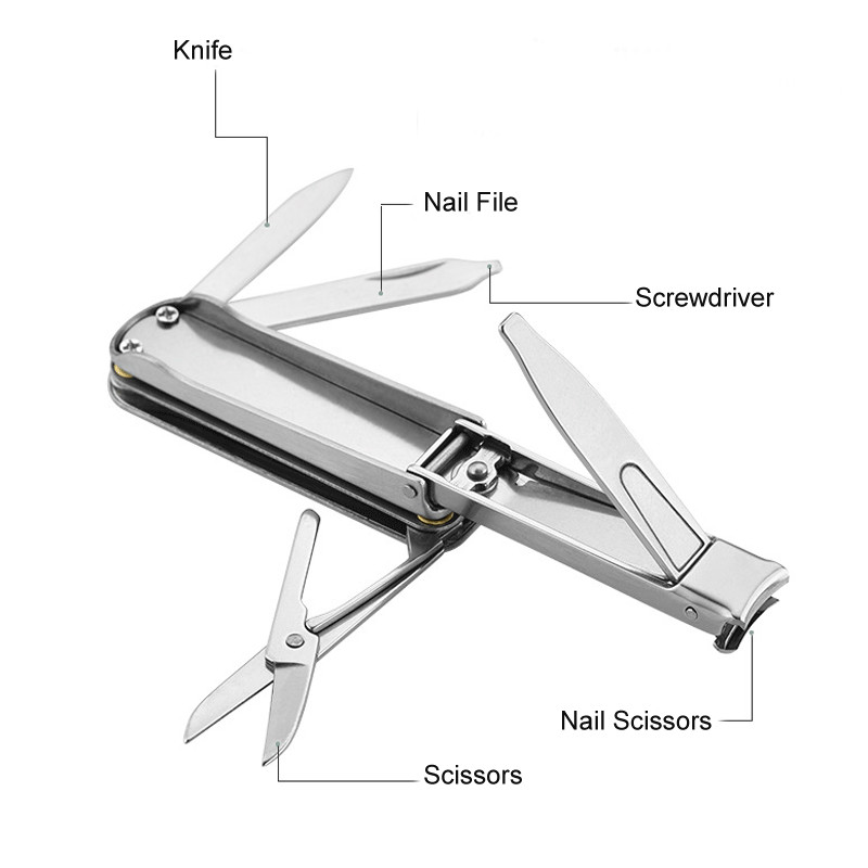 EDC Keychain Multi Tools Nail Clippers Pocket Folding Fingernail Cutter Tools