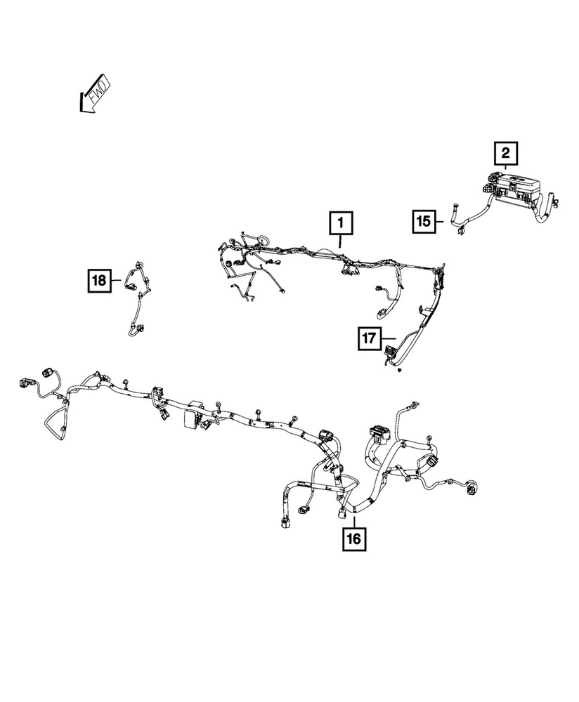 Genuine Mopar Front End Module Wiring 68238479AA