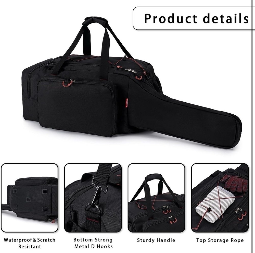 Chainsaw Case, Durable Chainsaw Bag with Removable Spill-proof & Wipe