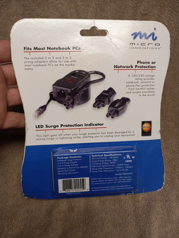 Notebook PC Surge Protector Micro Innovations - New In Package