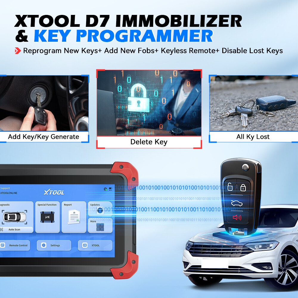 XTOOL D7 V2.0 Bidirectional All System Diagnostic Tool ECU Coding Key Programmer