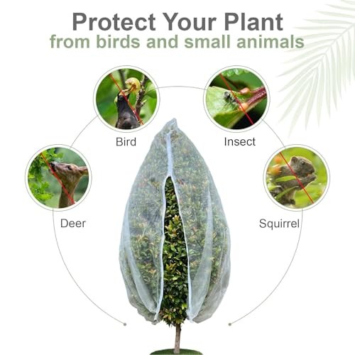 Fruit Tree Netting Cover with Zipper & Drawstring, 2 Packs 4 x 4 ft(2 Packs)