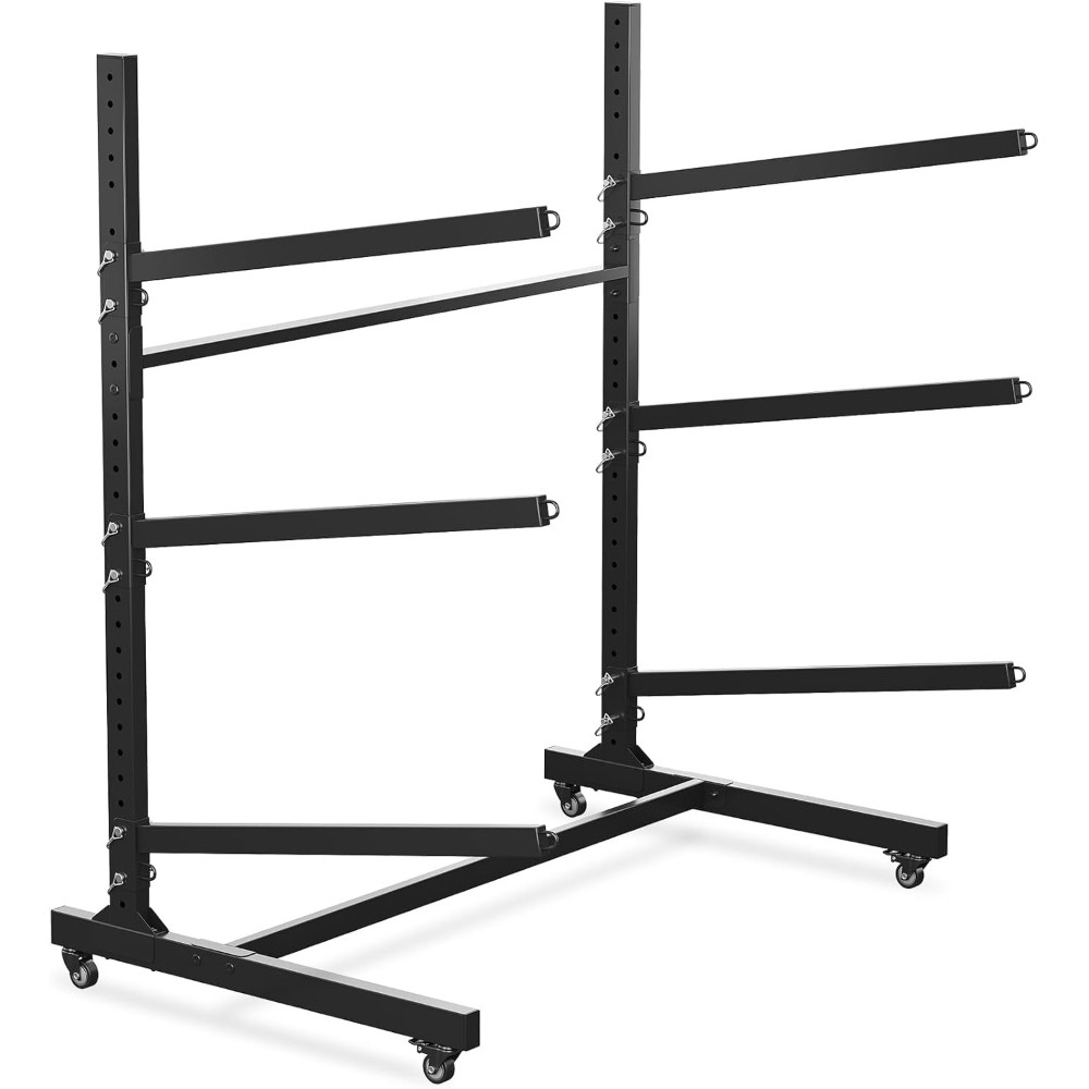 Freestanding Adjustable Kayak Rack Rust-Resistant Carbon Steel Frame for Storage