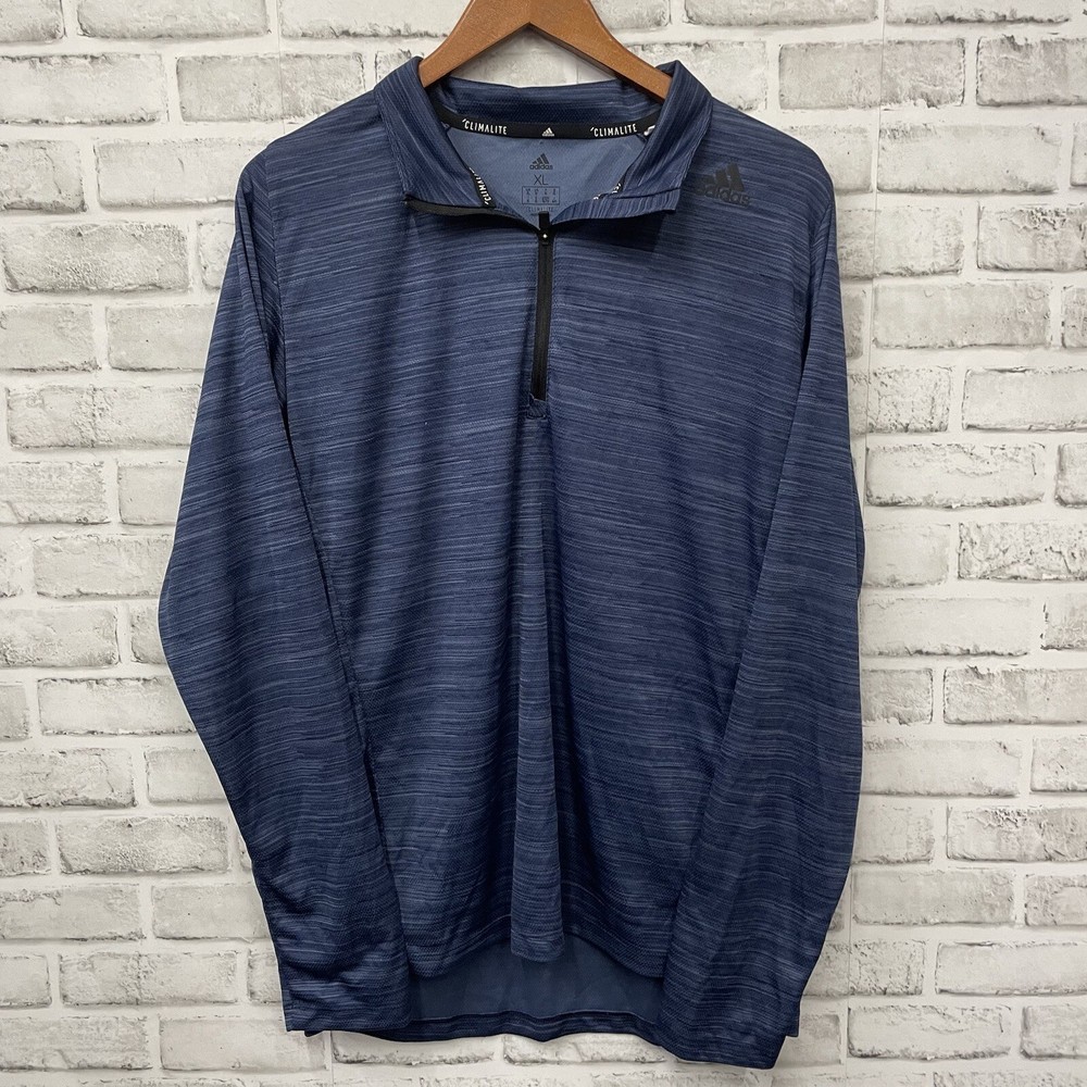 Adidas Climalite half-zip Polyester blue Pullover Jacket Mens Size XL
