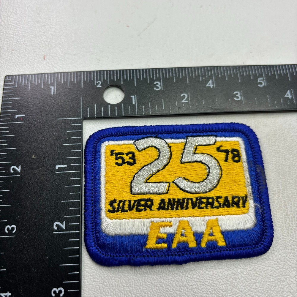 Vintage 1978 SILVER ANNIVERSARY EAA Experimental Aircraft Assoc. Patch O41G