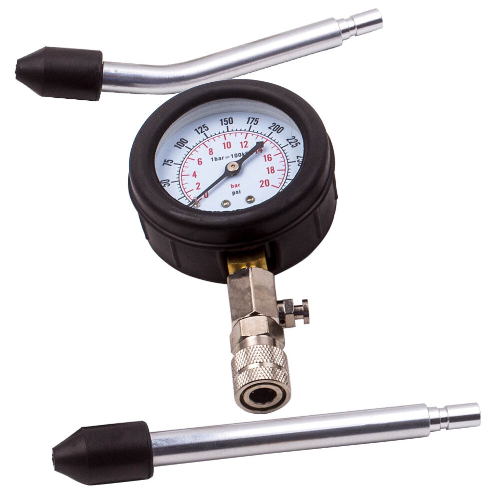 Spark Plug Cylinder Compression Tester Test Kit Measuring Tool 3" Pressure Gauge