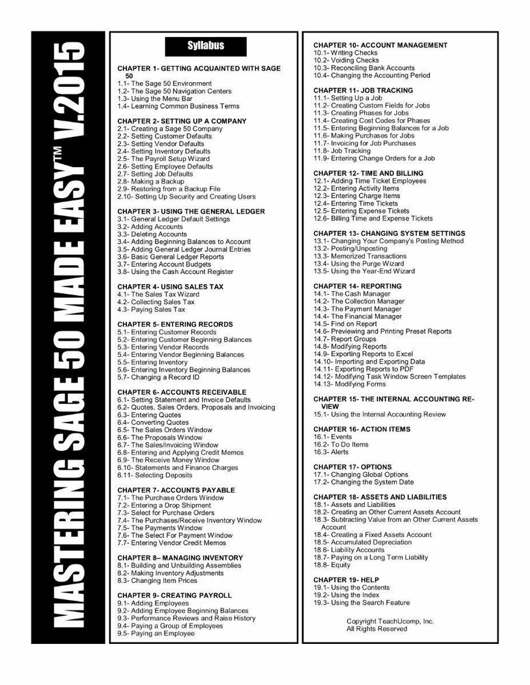 NEW! SAGE 50 Accounting v. 2015 Video Training Tutorial DVD and Digital Course