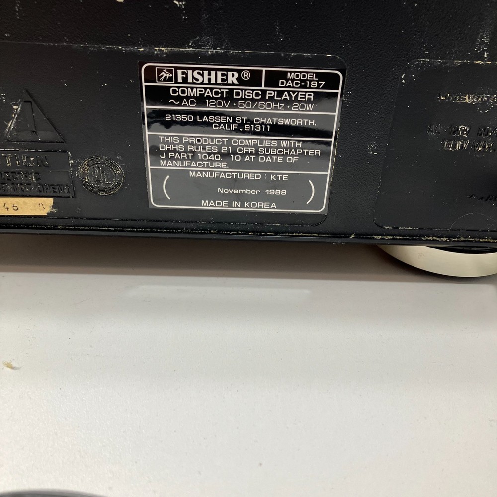 Fisher DAC-197 5 Disc CD Changer Tested Working Studio Standard READ AS-IS