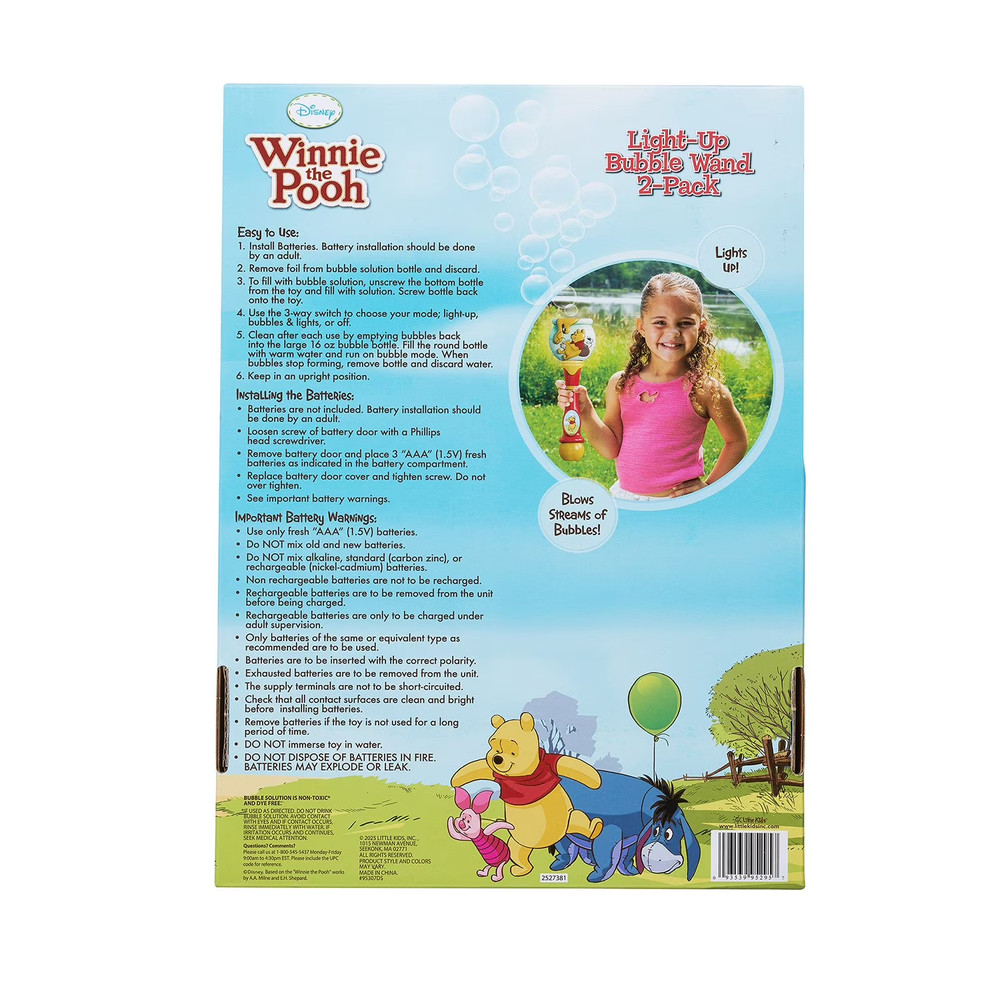 Little Kids Licensed Light-Up Bubble Wands, 2 Pack