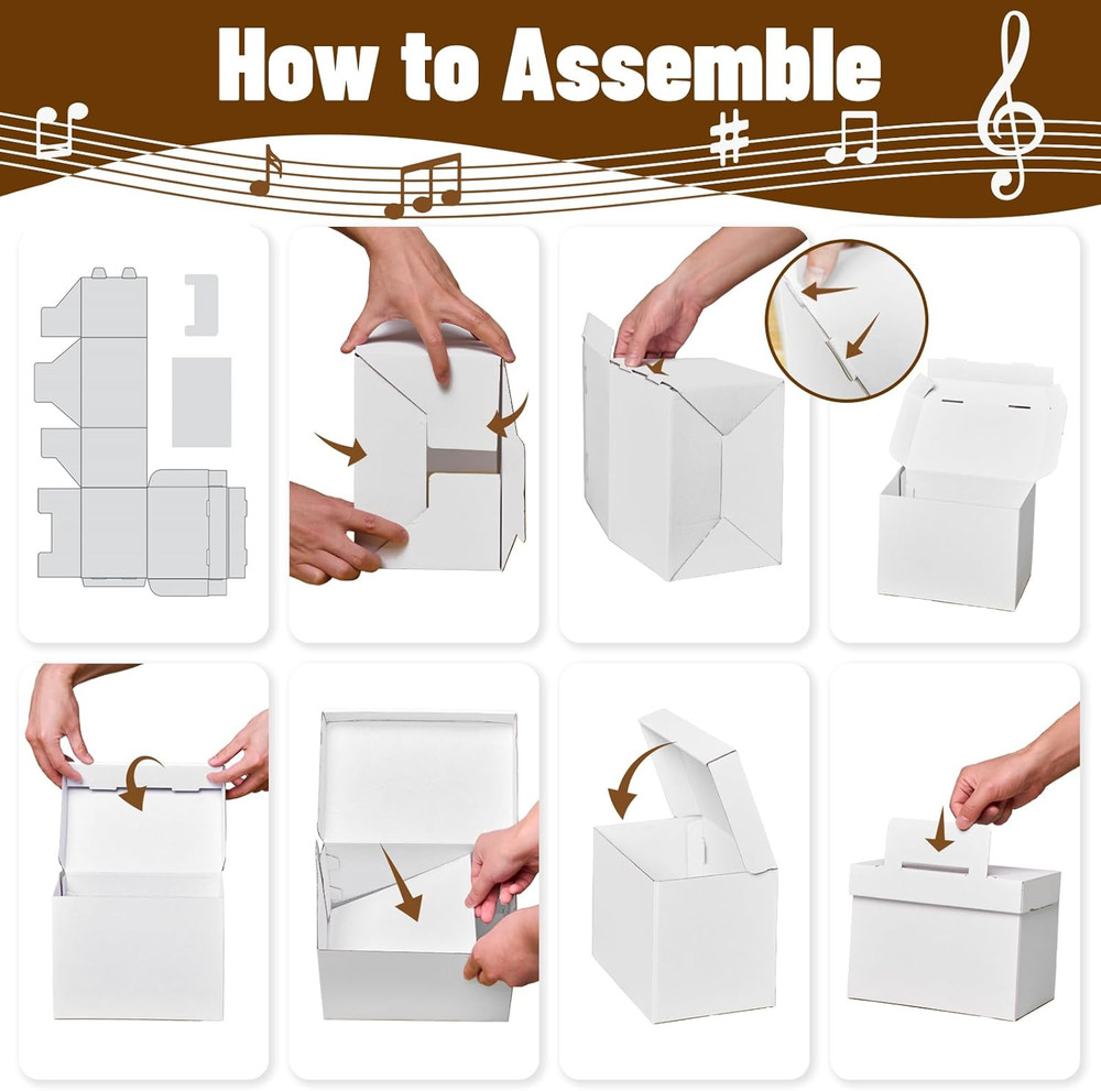 2-Pack CD DVD Cardboard Storage Boxes with Lids – Media Organizer Case for CDs,