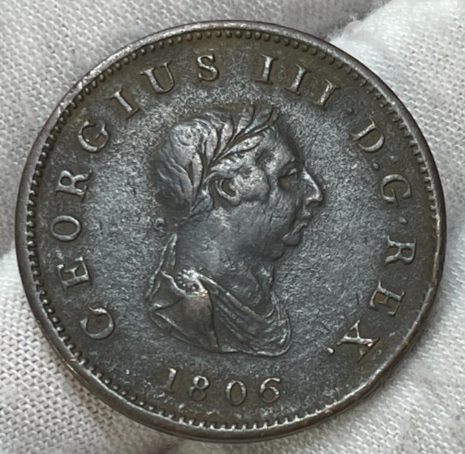 1806 Great Britain Half Penny Coin Better Condition High Value