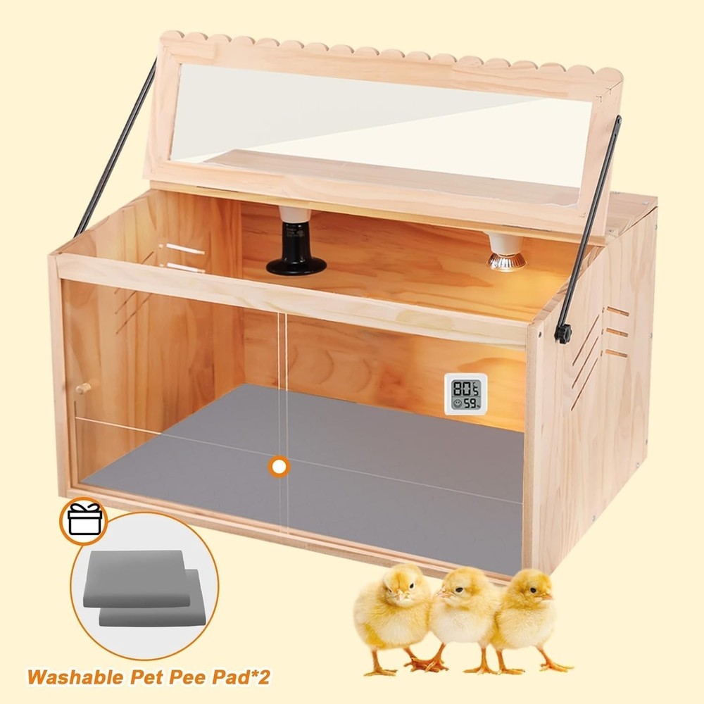 Chick Brooder Box, Brooder Box for Chicks, Pine,Quail Cage, Duck Brooder, Quail