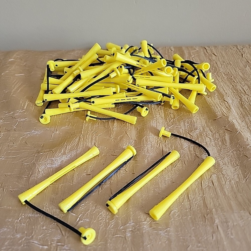 59 Pc Yellow Perm Rods Long Concave Elastic Swing Arm Permanent Curlers Rollers