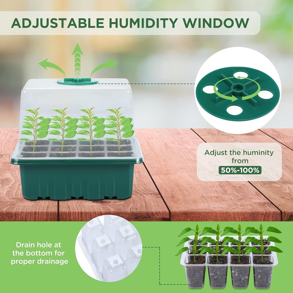 Seedfactor Plant Germination Trays Adjust Humidity Dome SeedTray SeedlingStarter