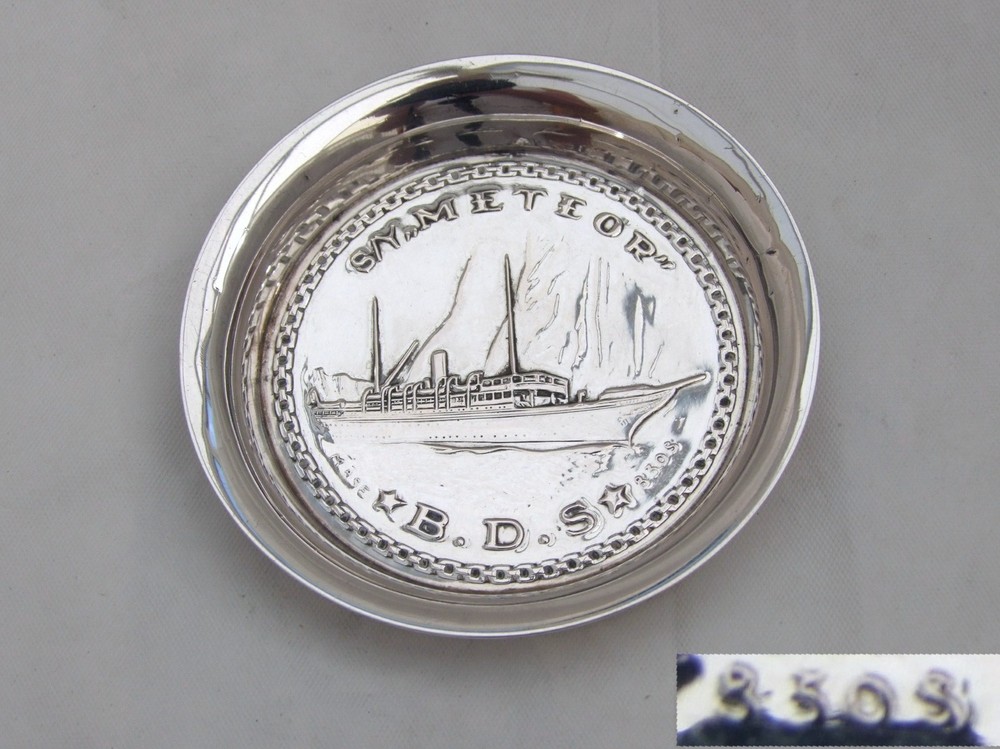 SUPERB NORWEGIAN HM 830 SILVER METEOR SHIP DISH
