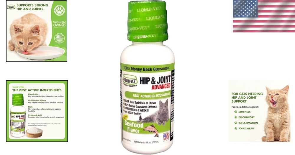 Feline Hip & Joint Liquid Supplement, Seafood Flavor