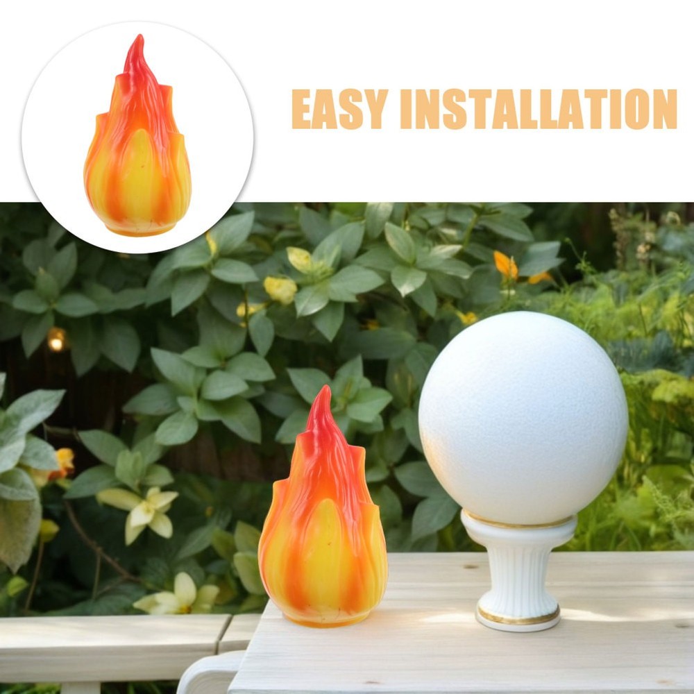 4 Pcs Flame Shaped Shade Plastic Lampshade Flickering Solar Light Replacement
