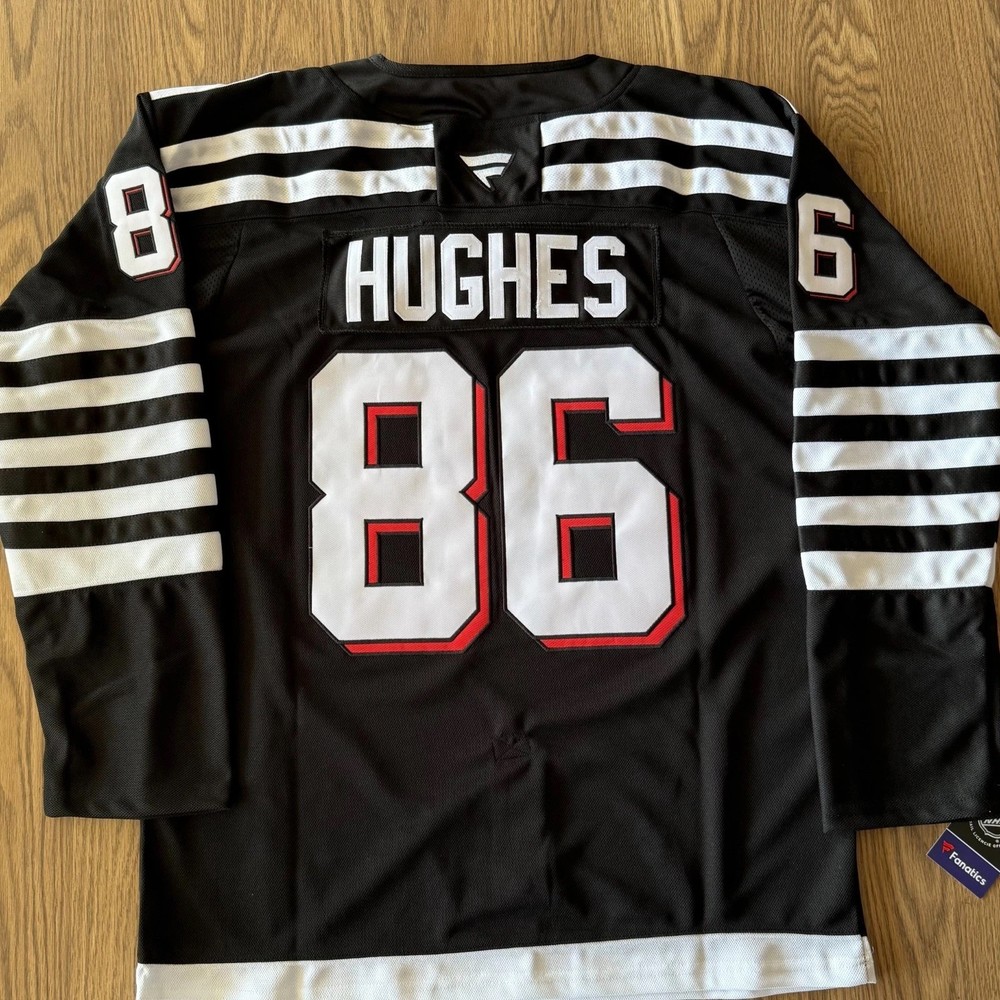 Jack Hughes @86 New Jersey Devils Black NWT