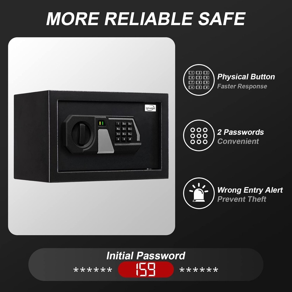 Tenamic Small Safe Box 0.4 Cuft Digital Lock
