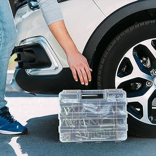 Double Side Tool Box Organizer Hardware Storage Box Portable Small Parts Orga...