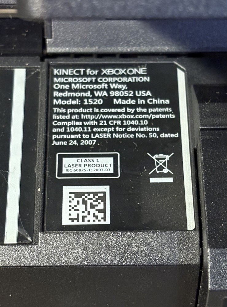 Microsoft Xbox One Kinect Camera Motion Sensor Bar Black Model 1520