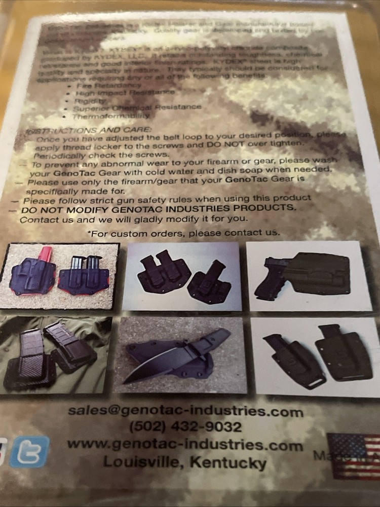 Genotac Handcuff Case 1.75” Loop S&w M100 ( S )