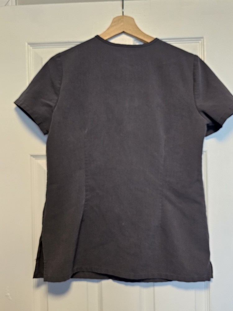 Figs Charcoal XS Top & S Pants Set With Pink Drawstring