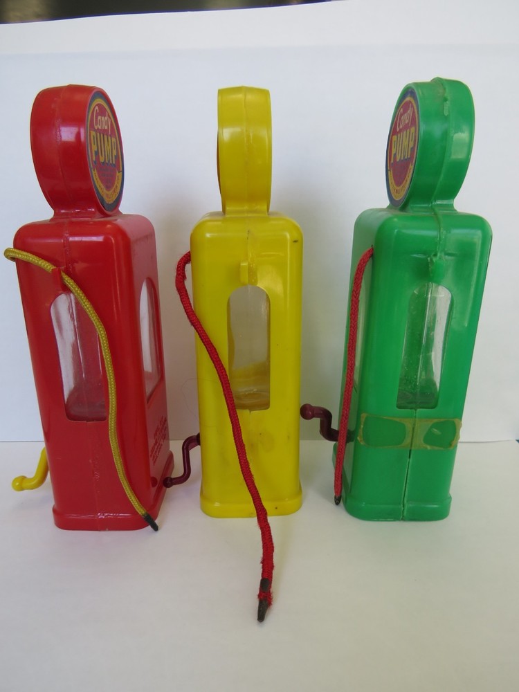 Vintage Antique Candy Containers, "Three, 1950s Candy Pumps"