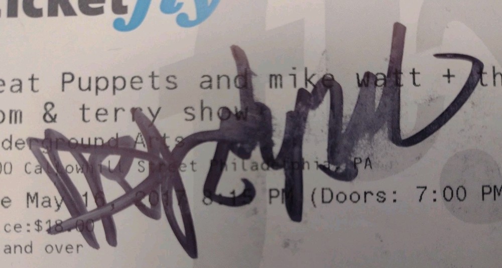 Meat Puppets Ticket Stub Signed