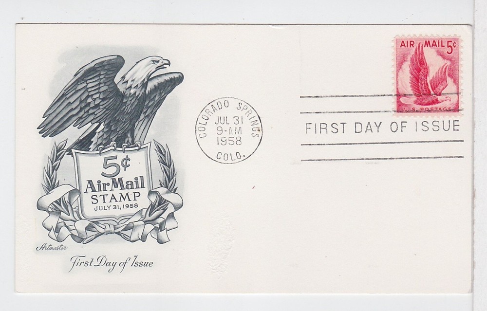 TurtlesTradingPost - 5 Cent Airmail Rate Eagle #C50 - 1958  Artmaster FDC