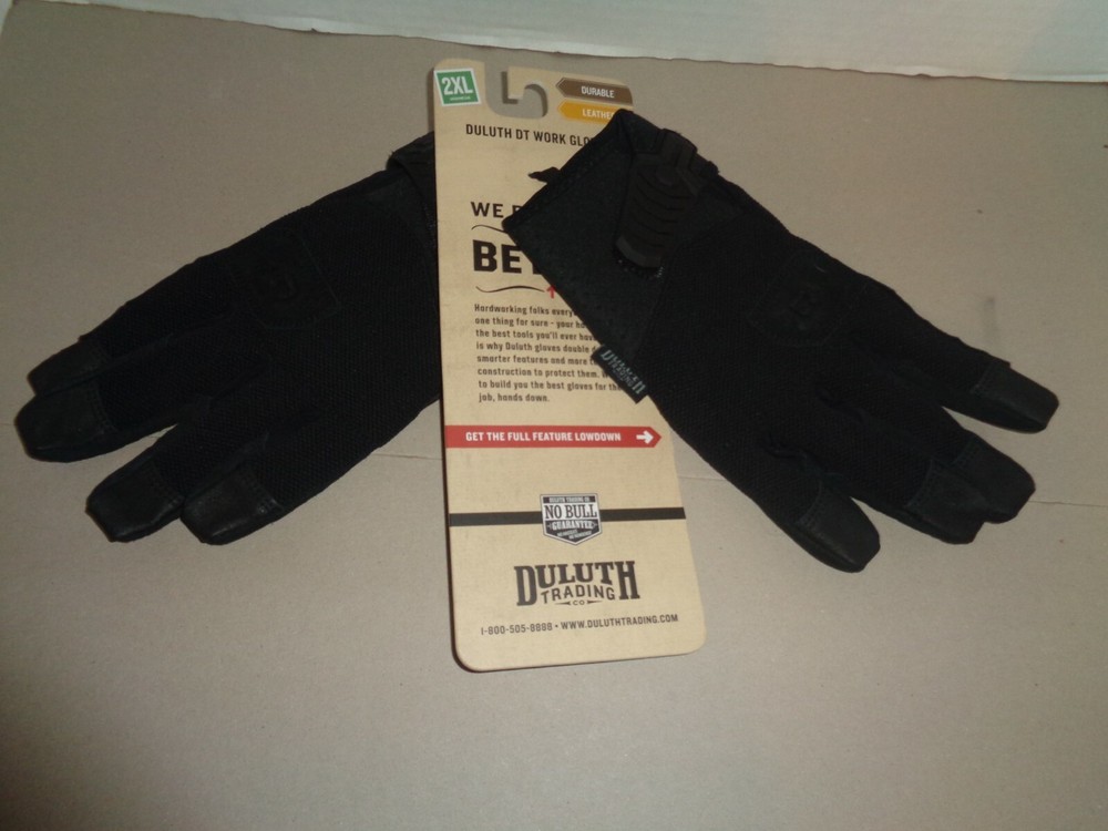 DULUTH DT WORK GLOVES LEATHER  NEW BLACK
