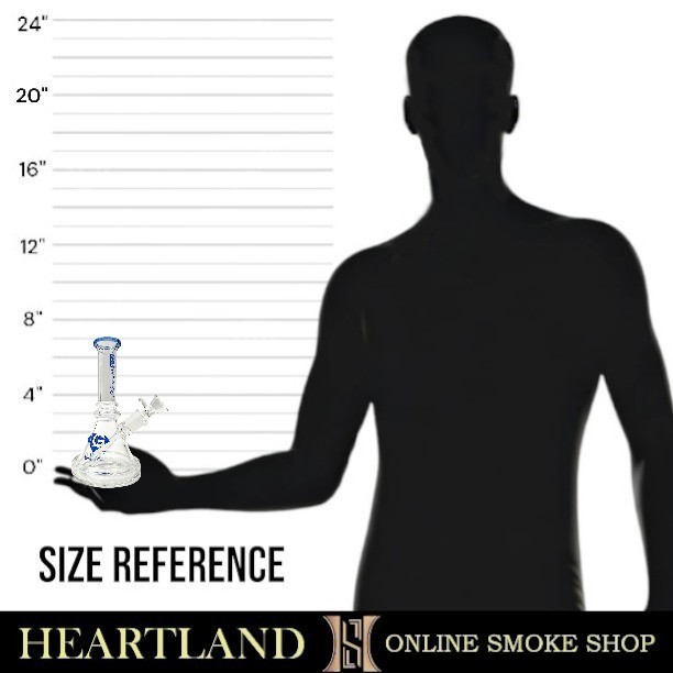 7" Small Beaker Bong Water Pipe Thick Glass Mini Hookah MATRIX PERC | Diamond