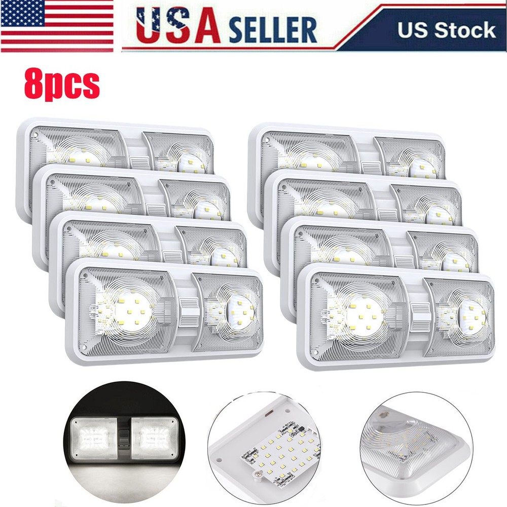 8PCS 12V Led RV Ceiling Dome Light RV Interior Lighting for Trailer Camper Boat