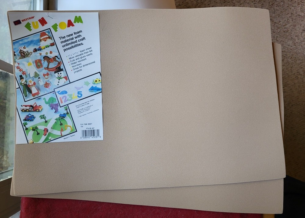 Craft Foam Sheets--12 x 18 Inches -Tan- 2 Sheets-2 MM Thick