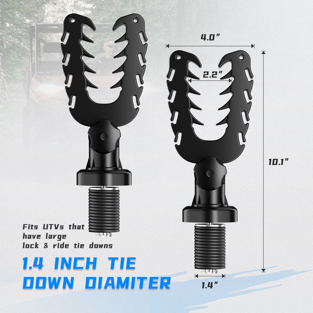 For Polaris Ranger XP 1000 UTV Tool Rack Holder Mount Tool Rack Ties Down Anchor
