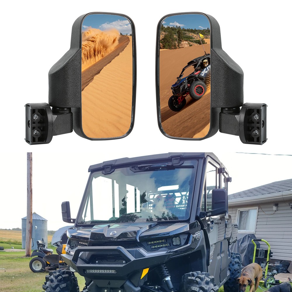 2x UTV Side Mirrors Rearview 1.75" 2" For Can-Am Defender Limited Pro 4x4  DPS