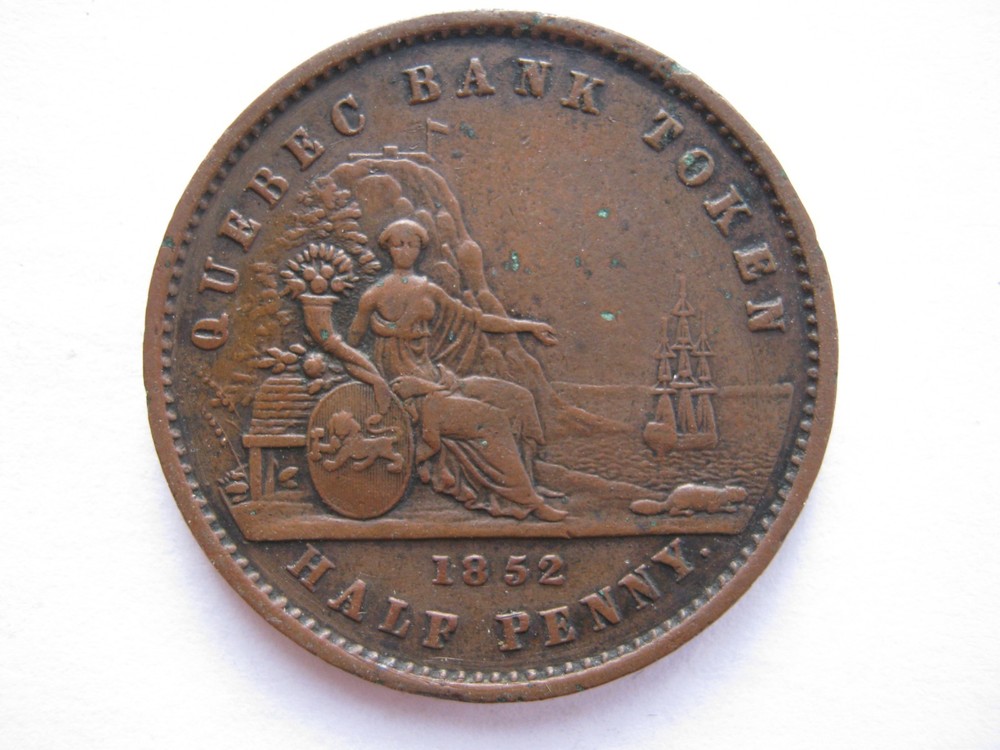 Canada 1852 Quebec Bank Halfpenny token VF PC-3