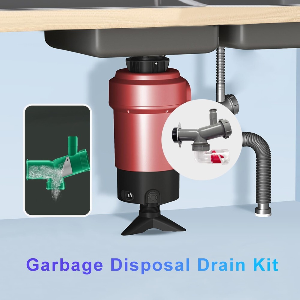 Garbage Disposal Drain Elbow Replacement Kit Includes 1.5" Trap, Flange, Gask...