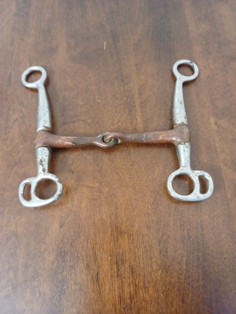 TOM THUMB LEVERAGE HORSE BIT NUTCRACKER ACTION STAINLESS COPPER INLAYS 5"