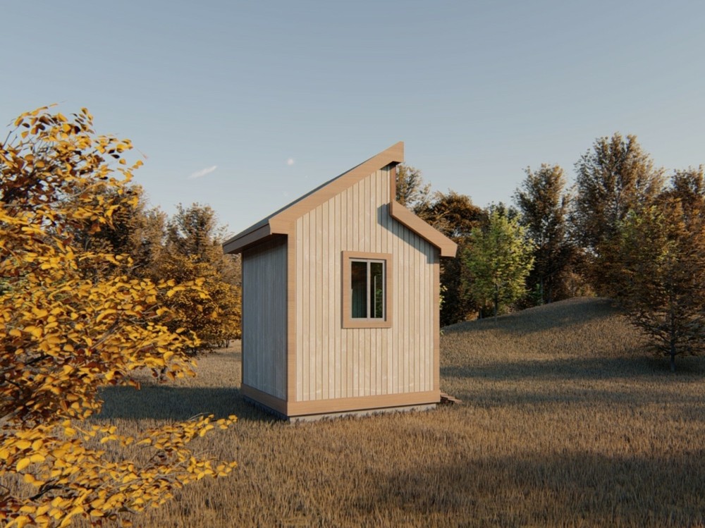 Shed Plans 8' X 8' Outdoor Garden Storage Blueprints with Workbench Layout
