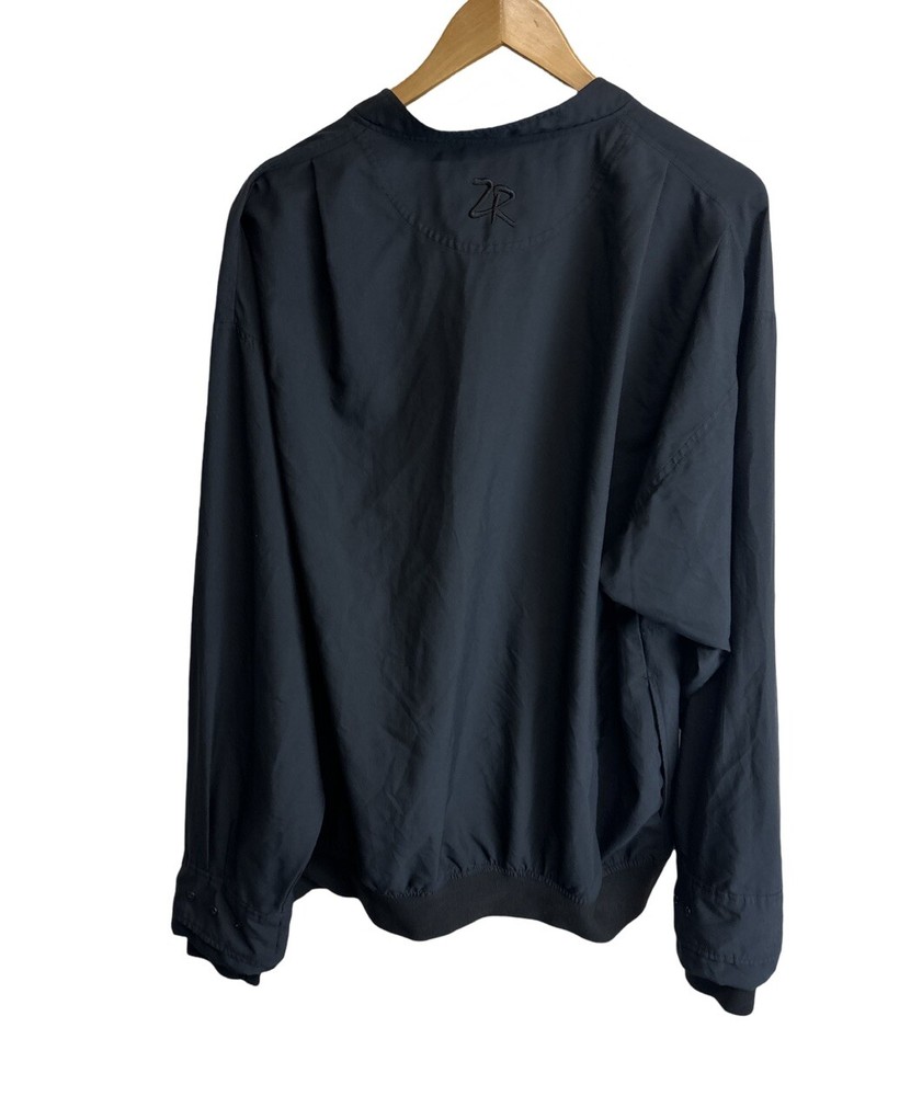 Zero Restriction Men’s Black 1/4 Button Up Windbreaker Black Golf Jacket Size XL