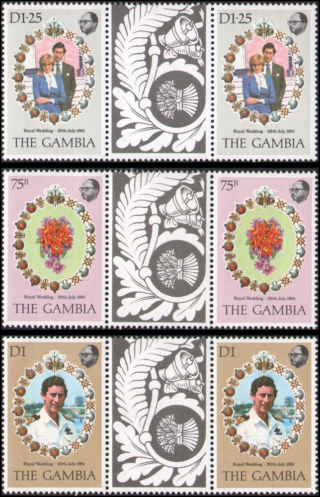 Gambia #426-428 MNH gutter pairs